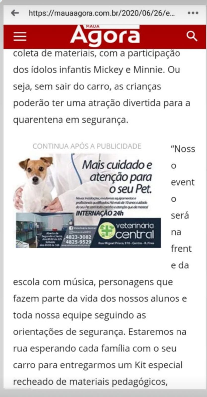 Reportagem sobre a Cometa da Alegria